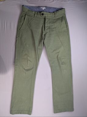 GUSTIN #16 USA KHAKI SELVEDGE CHINO Japanese Twill Pants Mens 36 Straight Washed